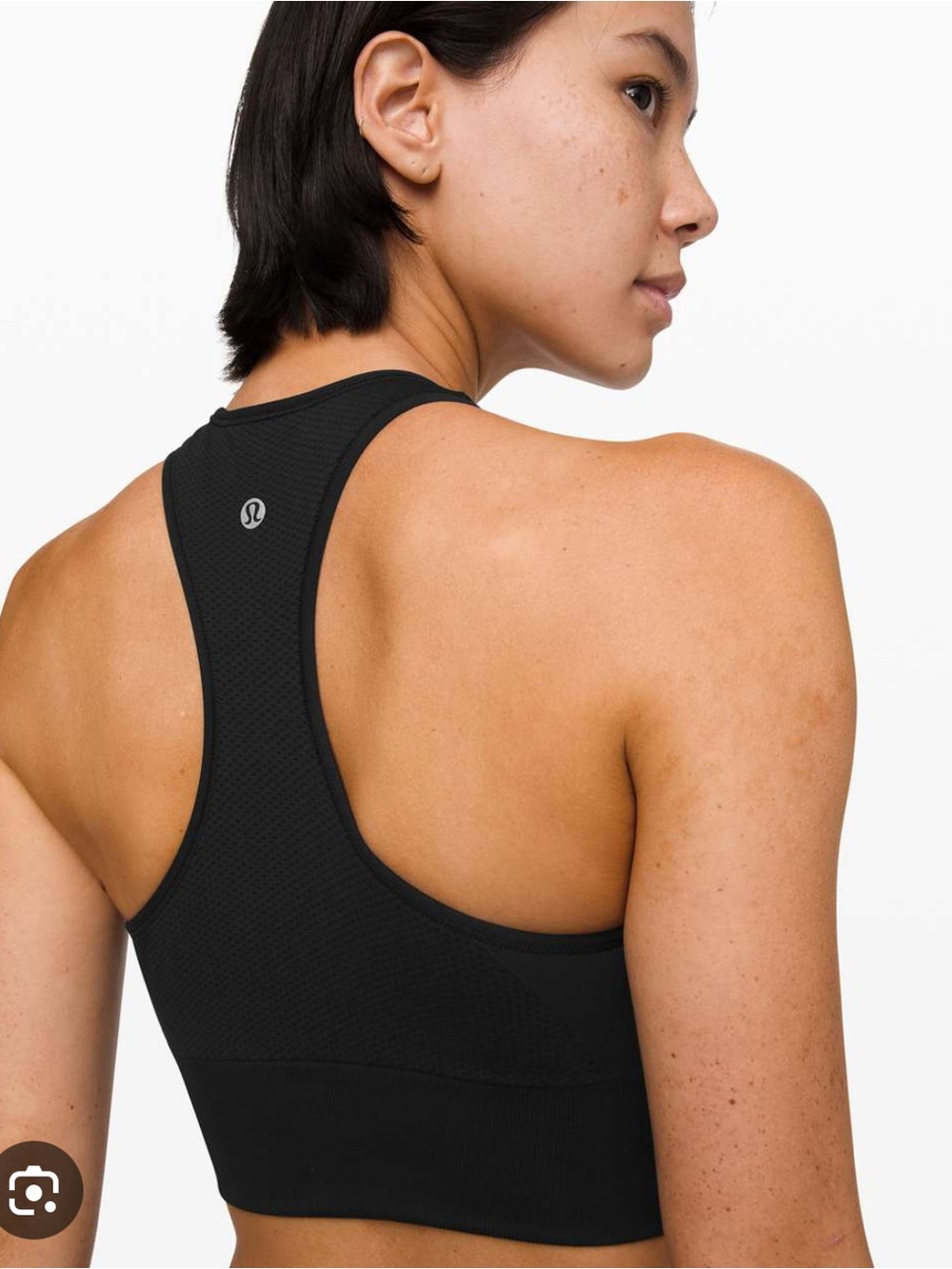 lululemon ebb to train black sports bra